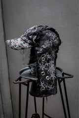 Artisan Hand-Painted Cybersigilism & Yantra Distressed Cap/Aviator Hat 職人手繪賽博 梵天符號 舊化帽 飛行帽