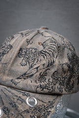 Artisan Hand-Painted Cybersigilism &Yantra Distressed Cap/Aviator Hat 職人手繪賽博 梵天符號 舊化帽 飛行帽