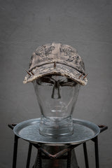 Artisan Hand-Painted Cybersigilism &Yantra Distressed Cap/Aviator Hat 職人手繪賽博 梵天符號 舊化帽 飛行帽