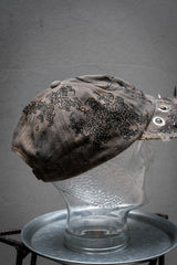 Artisan Hand-Painted Cybersigilism &Yantra Distressed Cap/Aviator Hat 職人手繪賽博 梵天符號 舊化帽 飛行帽