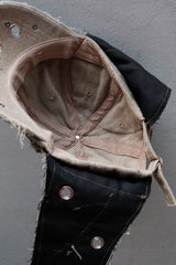 Artisan Hand-Painted Cybersigilism &Yantra Distressed Cap/Aviator Hat 職人手繪賽博 梵天符號 舊化帽 飛行帽