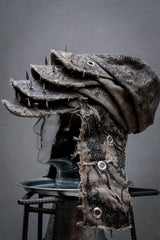Artisan Hand-Painted Cybersigilism &Yantra Distressed Cap/Aviator Hat 職人手繪賽博 梵天符號 舊化帽 飛行帽