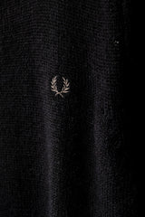 Fred Perry Wool Logo Raglan Sweater Navy Blue Wool Sweater Made in England
