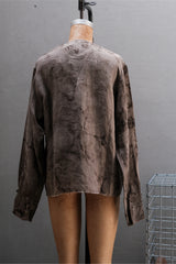 Professor.e 25ss Forgotten Materials Double-breasted Collarless Shirt
