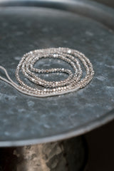 Irregular Cubes Fine Silver 999 Handmade Beaded Necklace 不規則構築純銀手工串珠鍊