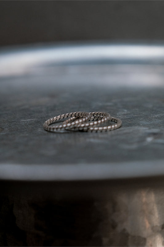 Gentle Twist Fine Silver Ring Set 扭結純銀三件套戒