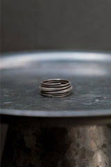 Fluid Layers Minimalist Silver 999 Ring 流線層疊極簡純銀戒指