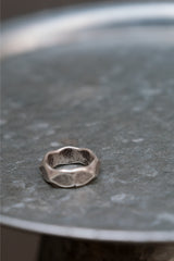 Raw Rock Fine Silver 999 Faceted Ring 原岩幾何切面純銀戒