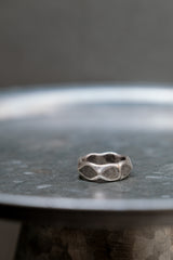 Raw Rock Fine Silver 999 Faceted Ring 原岩幾何切面純銀戒