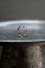 Raw Rock Fine Silver 999 Faceted Ring 原岩幾何切面純銀戒