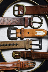 アメリカンカジュアルウエスタンスタイル本革ベルト ヴィンテージアメリカンカーキウエスタンスタイル本革ベルト