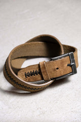 アメリカンカジュアルウエスタンスタイル本革ベルト ヴィンテージアメリカンカーキウエスタンスタイル本革ベルト