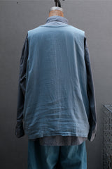 Porter Classic GAUZE TANK TOP 藍色棉質寬鬆無袖背心