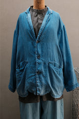Porter Classic Indigo Linen Wide Jacket 藍染亞麻寬幅外套
