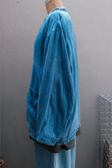 Porter Classic Indigo Linen Wide Jacket 藍染亞麻寬幅外套