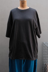UNUSED Oversized Crewneck Tee 日本設計師品牌 黑色水洗感落肩短袖