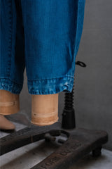 PORTER CLASSIC - Indigo Linen Wide Bebop Pants 藍染亞麻寬版氣球褲