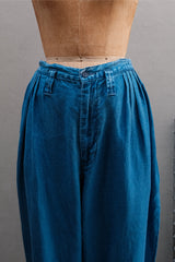 PORTER CLASSIC - Indigo Linen Wide Bebop Pants 藍染亞麻寬版氣球褲