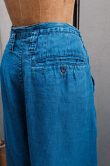 PORTER CLASSIC - Indigo Linen Wide Bebop Pants 藍染亞麻寬版氣球褲
