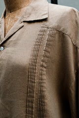 Phlannel Linen Cotton Open Collar Shirt 日本設計師品牌 亞麻混紡古巴襯衫