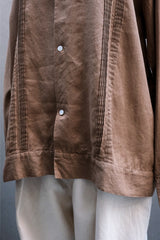 Phlannel Linen Cotton Open Collar Shirt 日本設計師品牌 亞麻混紡古巴襯衫