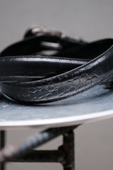Western Buckle Croc Pattern Leather Belt 西部風格鱷魚紋皮帶 全新品