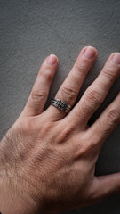 Sterling Silver 925 Cross Pattée Grooved Band Ring 純銀 鐵十字溝紋戒