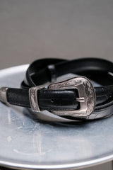 Western Buckle Croc Pattern Leather Belt 西部風格鱷魚紋皮帶 全新品