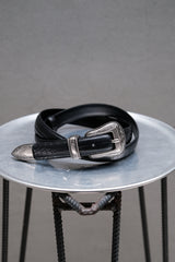 Western Buckle Croc Pattern Leather Belt 西部風格鱷魚紋皮帶 全新品