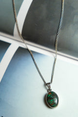 シルバー & ターコイズ ネックレス スターリングシルバー ターコイズ シルバー チェーン ペンダント ネックレス