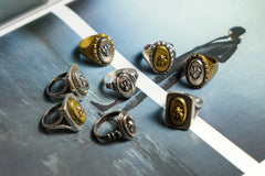 Sterling Silver & Brass Fly Ring fly engraved sterling silver and brass ring