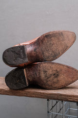 Colorado Boots Cognac Ostrich Leather Ostrich-Embroidered Western Boots 復古鴕鳥皮手繪感駝鳥刺繡雕花西部牛仔靴