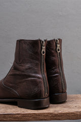 Paul Smith Hand Crafted Floral-Lined Leather Back-Zip Boots (Moca Brown) 手工製作經典花卉內襯皮革後拉鍊紳士短靴 (皮底/深摩卡棕)