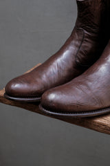 Paul Smith Hand Crafted Floral-Lined Leather Back-Zip Boots (Moca Brown) 手工製作經典花卉內襯皮革後拉鍊紳士短靴 (皮底/深摩卡棕)