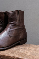 Paul Smith Hand Crafted Floral-Lined Leather Back-Zip Boots (Moca Brown) 手工製作經典花卉內襯皮革後拉鍊紳士短靴 (皮底/深摩卡棕)