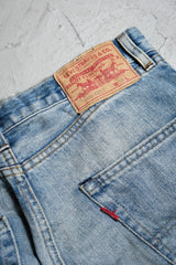 Levi's Vintage Clothing 505 Big E Patchwork Denim Jeans Reissue Big E Patchwork Denim Jeans