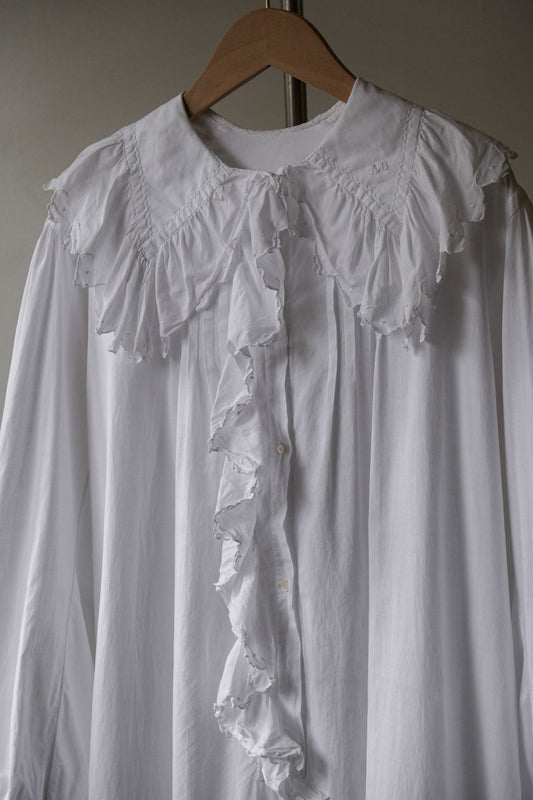 1900 年代フランスアンティークコットンレースナイトドレス