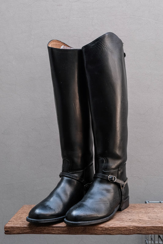 Vintage Cavallo Leather Riding Boots with Vintage Spurs 義大利牛皮金屬馬刺高筒馬靴