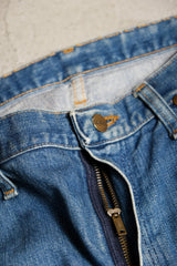 Maverick 1970's Vintage Denim Jeans Blue Brother Wrangler Second Brand Early American Classic Denim Pants Scovill Zipper