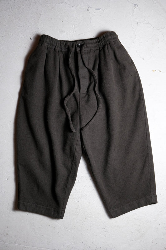 Still House Wool Sweatpants - Cocoa Juno Mai Junlongのメインブランドウールヘリンボーン伸縮性パンツ
