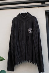 Professor.E 24SS Distressed Cable Zip Knit 破壞麻花拉鍊針織外套