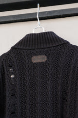 Professor.E 24SS Distressed Cable Zip Knit 破壞麻花拉鍊針織外套