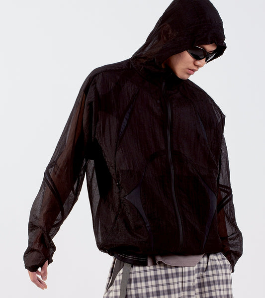 Nozzle quiz Airy Mono Windbreaker-Black 防風外套 黑