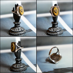 Sterling Silver & Brass Fly Ring fly engraved sterling silver and brass ring