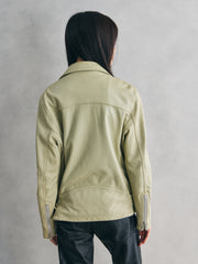 RICO Genuine Lambskin Leather Rider Jacket – Ivory 米白色真羊皮騎士外套