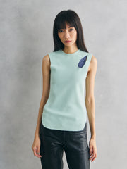 Mame Kurogouchi Hole Knitted Top - Pale Green 日本設計師品牌 簍空剪裁針織背心上衣