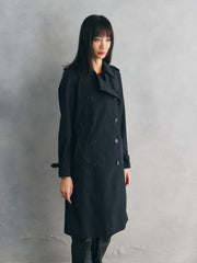 Burberry London Black Cotton Trench Coat 博柏利 黑色棉質風衣外套 英國製