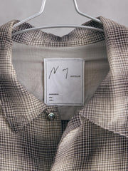 ANCELLM OMBRECHECK SHIRT Brown 日本設計師品牌 格紋嫘縈抽鬚襯衫