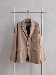 my beautiful landlet AUSTRALIA FLANNEL BIG JACKET 日本設計師品牌 寬幅立體口袋羊毛西裝外套 駝色