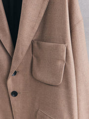 my beautiful landlet AUSTRALIA FLANNEL BIG JACKET 日本設計師品牌 寬幅立體口袋羊毛西裝外套 駝色